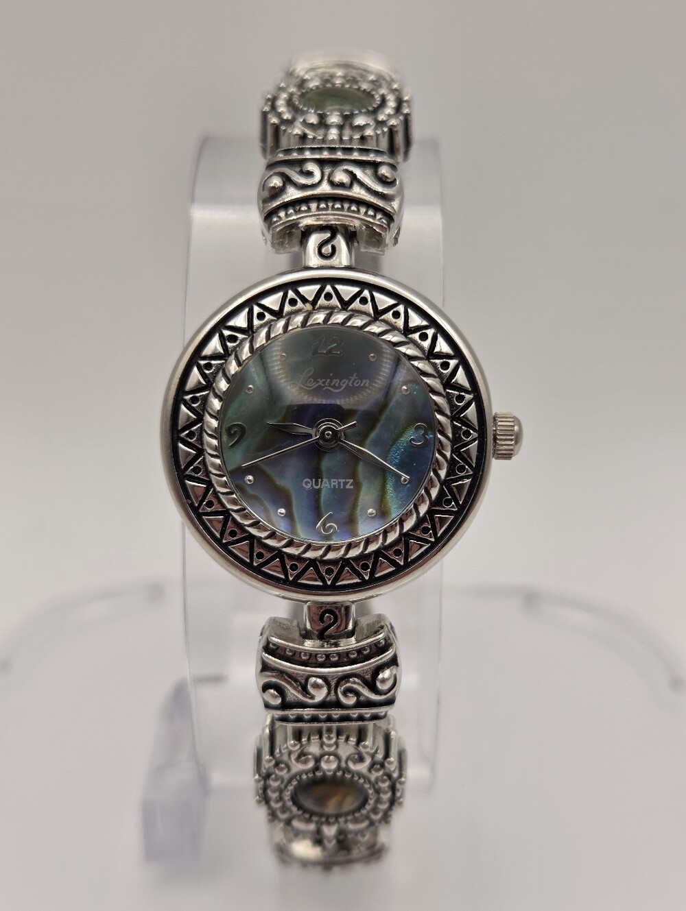 Lexington 5780 Silver Tone Quartz Analog Womens Watch Sz 6 1/2" New Battery